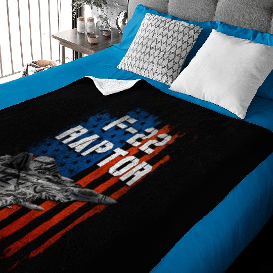 F 22 Raptor US Airborne Fighter Pilot Baby Blankets