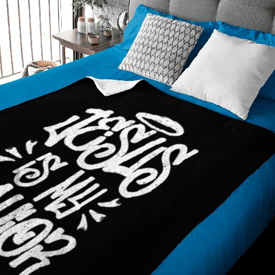 Jesus Is My Savior Graffiti Street Art Drawing Baby Blankets