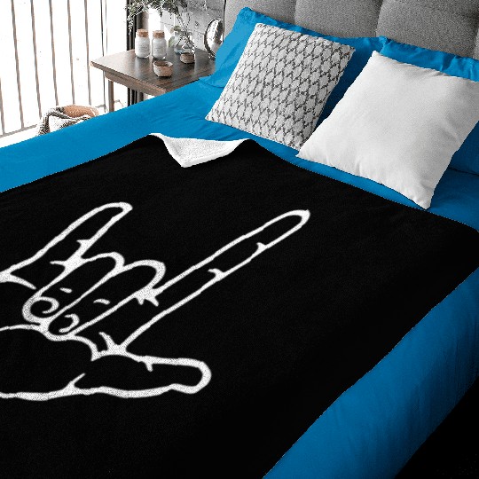 I Love You Sign ASL Sign Hand Love Baby Blankets