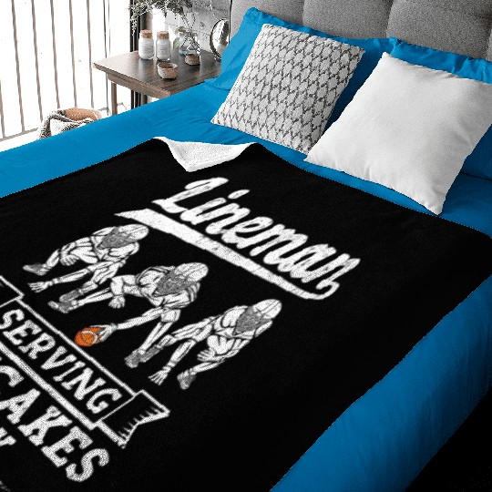 Football Lineman Serving Pancakes Daily Offensive Baby Blankets