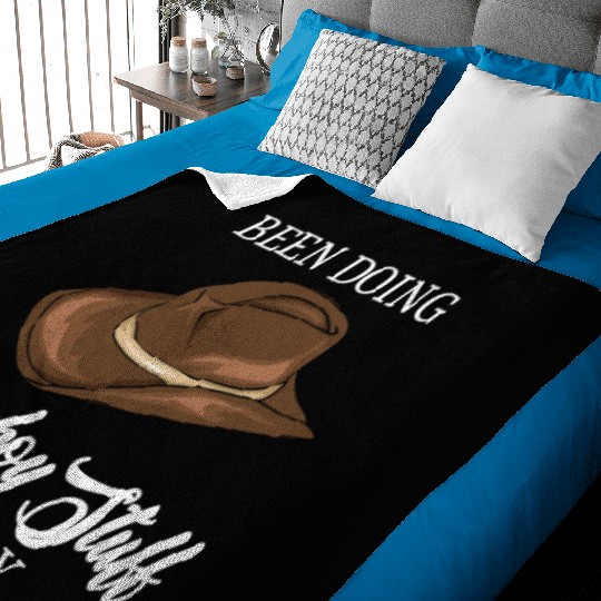 Been Doing Cowboy Stuff All Day Funny Cowboy Baby Blankets