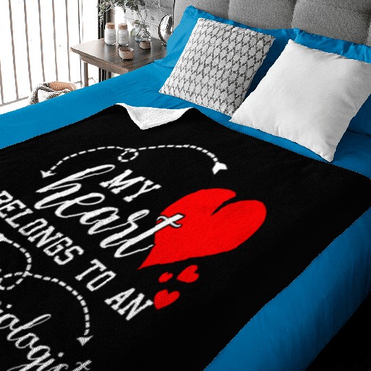 I Love My Anesthesiologist Husband Wife Gift Valen Baby Blankets