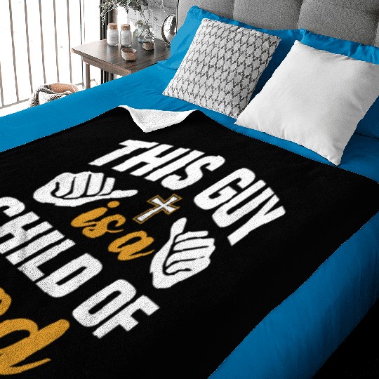 Guy Child of God Christian Religious Apparel Baby Blankets