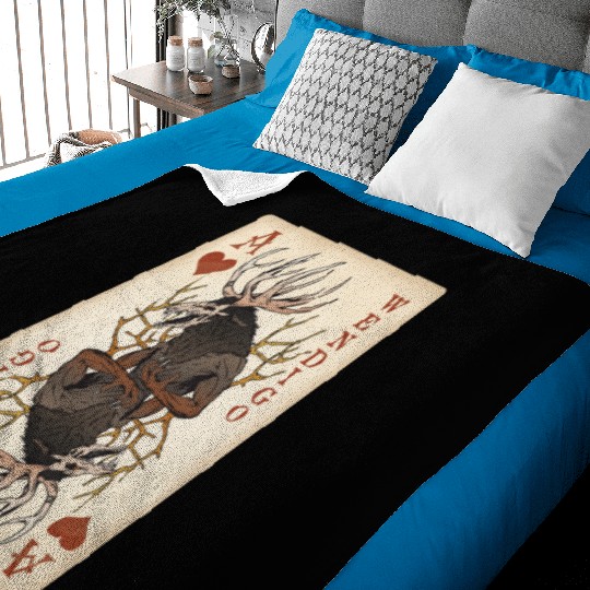 Wendigo Playing Card - Ace of Hearts Cryptid Art Baby Blankets
