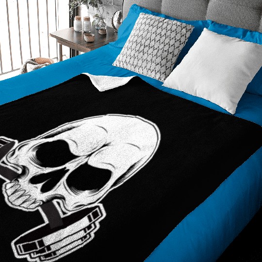 Skull Gym Barbells Baby Blankets