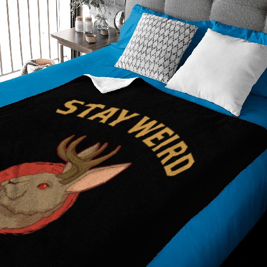 Stay Weird Cryptozoology Cryptid Jackalope product Baby Blankets