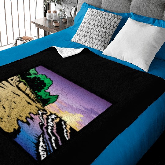 Purple Twilight Indiana Dunes Poster Baby Blankets