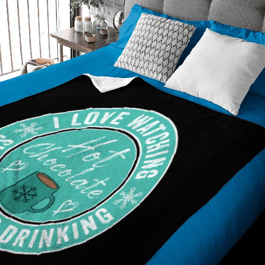 I Love Watching Snowflakes Drinking Hot Chocolate Baby Blankets