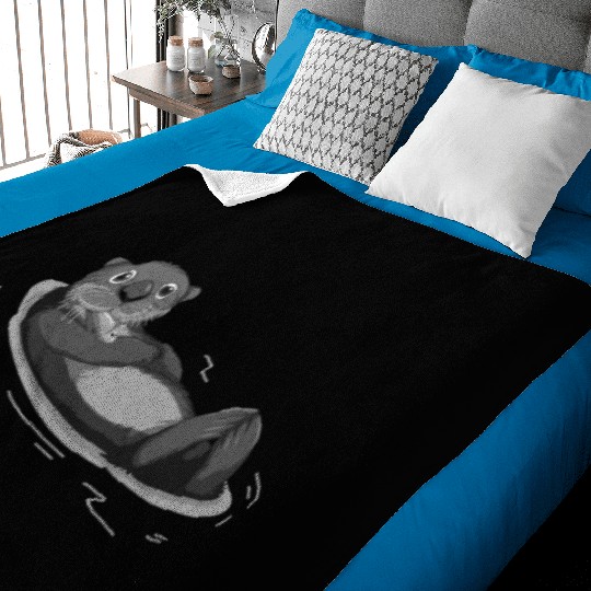 Lazy Sea Otter Funny Otters Baby Blankets