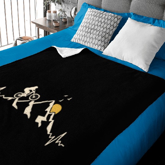 mountain biking mountain bike cycling nature Baby Blankets