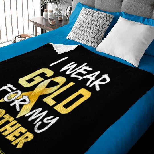 Childhood Cancer Awareness Gold For My Brother Baby Blankets