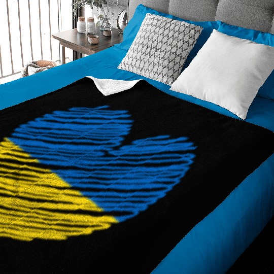 I Stand With Ukraine Ukrainian Heart Flag Baby Blankets