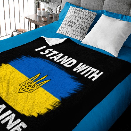 I Stand with Ukraine Ukraine Flag Baby Blankets