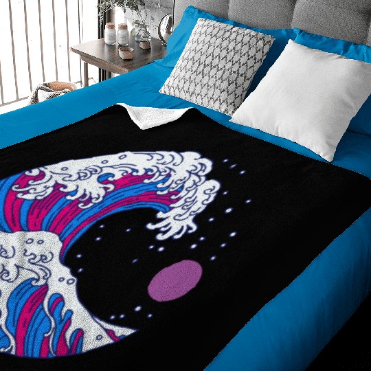 Circular Japanese Bi Wave. Bisexual Pride. Baby Blankets
