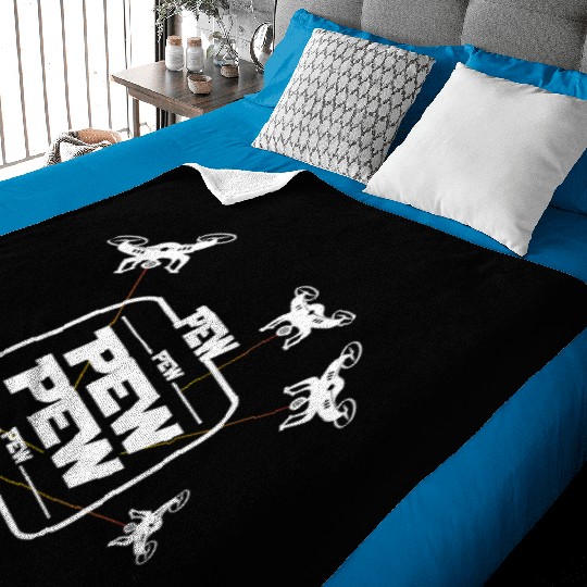 Pew Pew Pew With Drone Baby Blankets