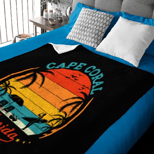 Cape Coral Est.1973 Vintage Florida summer Gift Baby Blankets