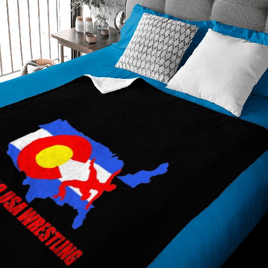 Team USA Wrestling Colorado Division Baby Blankets