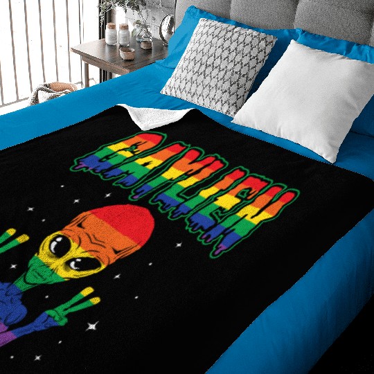 LGBT Funny Gay Alien Gaylien Rainbow Pride Gift Baby Blankets