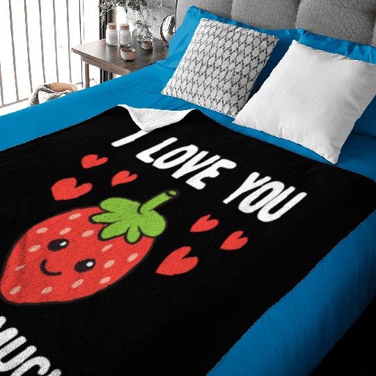 Love You Berry Much Clothes Gift for Him Her Baby Blankets