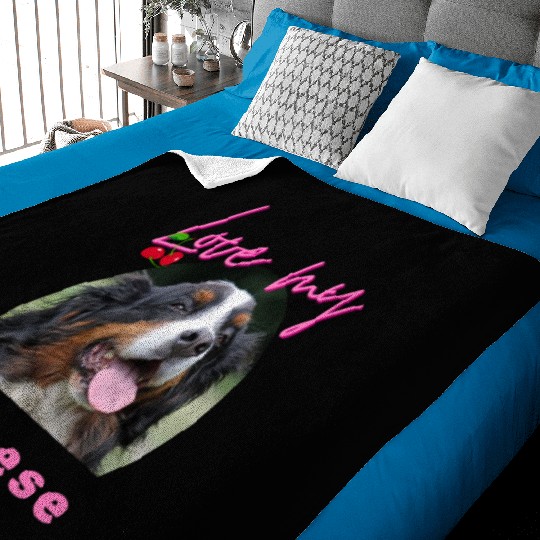 Love my Bernese Mountain Dog Girl Baby Blankets