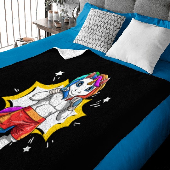 Unicorn Karate Taekwondo MMA Judo Baby Blankets