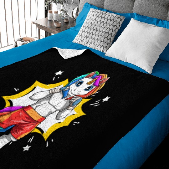 Unicorn Karate Taekwondo MMA Judo Baby Blankets