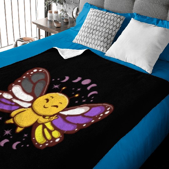 Gender Non-Binary Monarch Butterfly Subtle Pride Baby Blankets