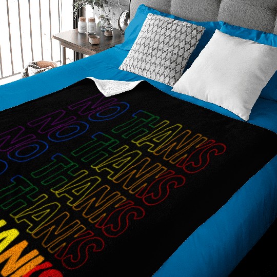 Gay Pride Rainbow No Thanks Retro Baby Blankets