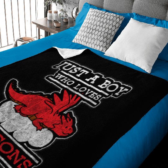 Fantasy Asia Black Chinese Dragon Baby Blankets