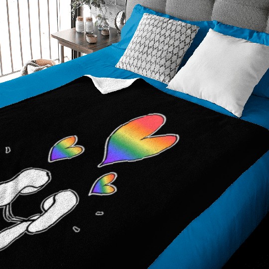 lgbt couple lesbian love valentines day Baby Blankets