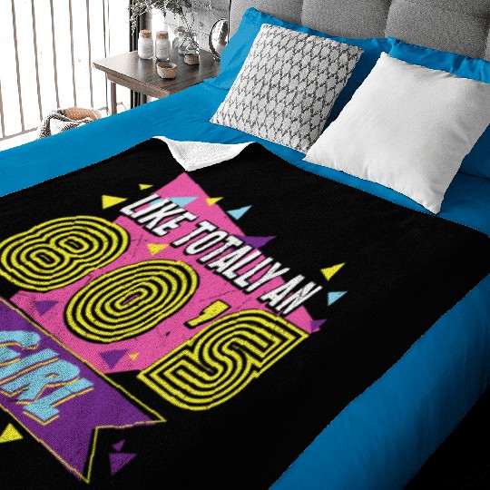 Like Totally An 80s Girl Retro Baby Blankets