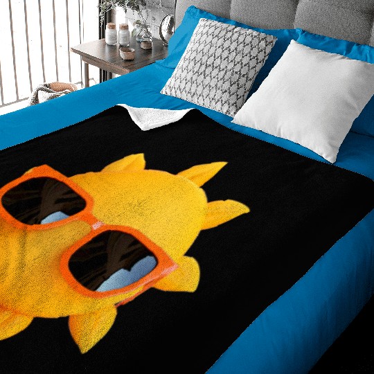 Sun 3d summer yellow nature Baby Blankets