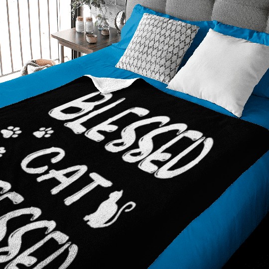 blessed cat obsessed Baby Blankets