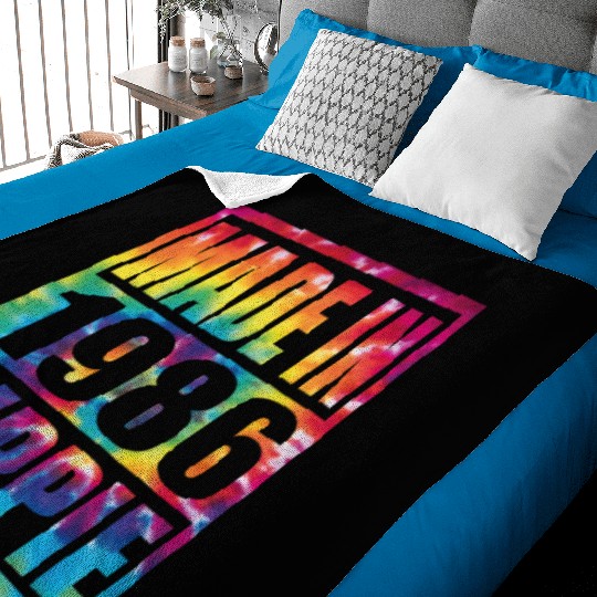 Hippie Birthday 1986 Baby Blankets