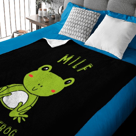 MILF Man I Love Frog Baby Blankets