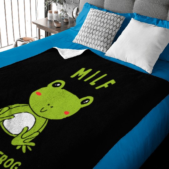 MILF Man I Love Frog Baby Blankets