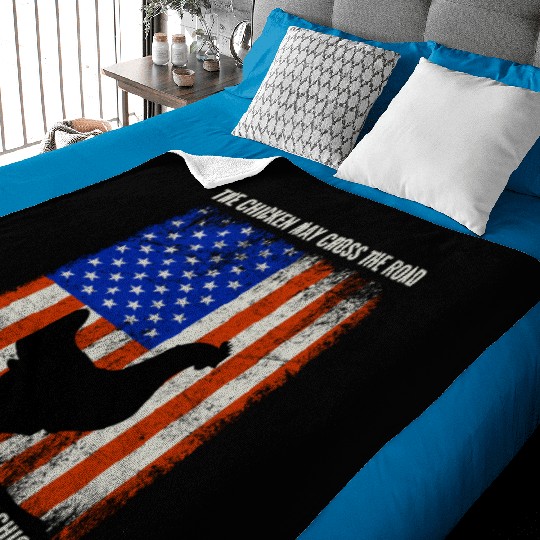 4th of July American Flag USA Chicken Lover Farmer Baby Blankets