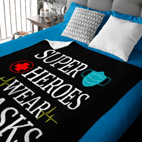 Superhero Mask Nursing Superheroes Women's Nurse Baby Blankets