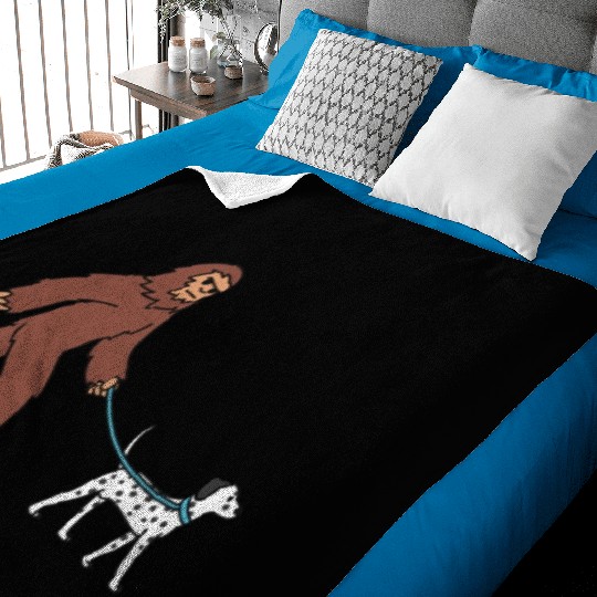 Bigfoot Sasquatch Walking Dalmatian Baby Blankets