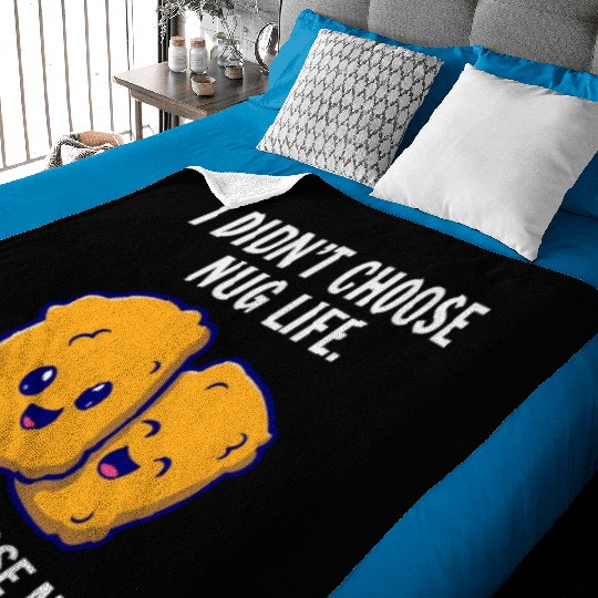 Chicken Nuggets Fast Food Funny Saying Baby Blankets