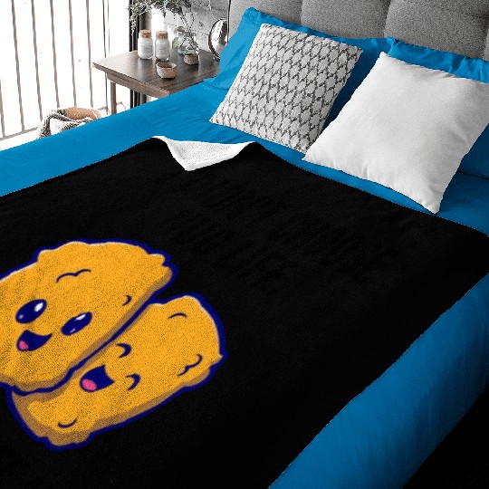 Chicken Nuggets Fast Food Funny Saying Baby Blankets