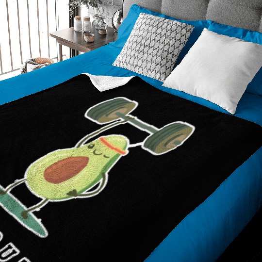 Workout Avocado cartoon Baby Blankets