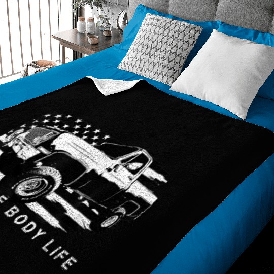 Squarebody American Flag Square Body Truck Baby Blankets