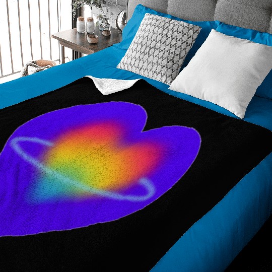 rainbow heart pride Baby Blankets