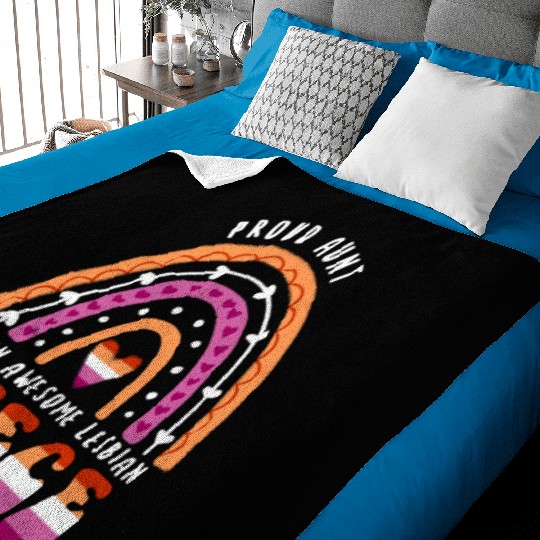 Proud Aunt Awesome Lesbian Niece Baby Blankets