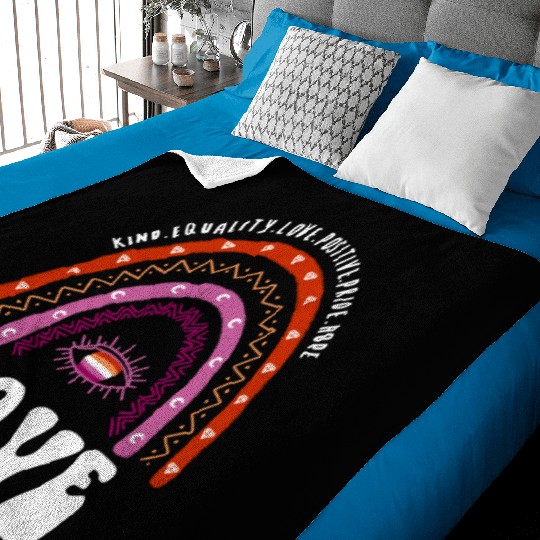 Love Lesbian Rainbow Lesbian Pride Month Baby Blankets