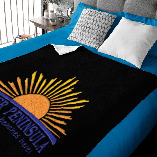 No Salty Beaches Here Upper Peninsula Up Michigan Baby Blankets