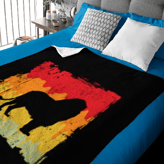 lion retro Baby Blankets
