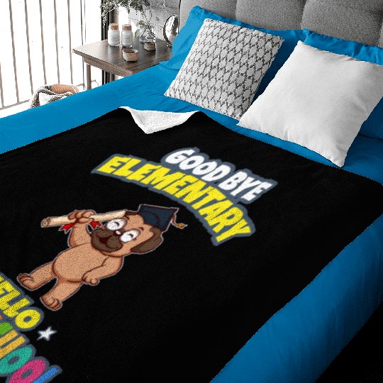 Good Bye Elementary Hello Middle School Graduation Baby Blankets