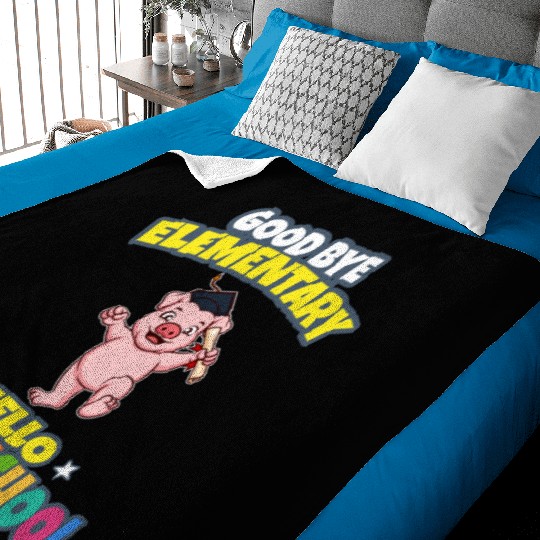 Good Bye Elementary Hello Middle School Graduation Baby Blankets